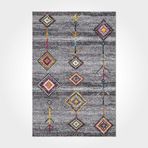 Charli Geometrik Gri Pamuk Dikdörtgen Pamuk Makinada Yıkanabilir Kaymaz Taban Dijital Makine Baskı Salon Halı-I-Cr-İskandinav-3054PC-100x350