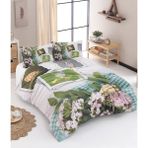 Charlotte Frame Fly Çift Kişilik 200x220 cm Yeşil Nevresim Takımı