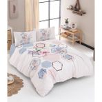 Charlotte Lora Çift Kişilik 200x220 cm Pembe Mavi Nevresim Takımı