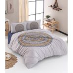 Charlotte Mandala Çift Kişilik 200 x 220 cm Gri Nevresim Takımı