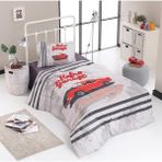Charlotte Retro Garage 160x220 cm Antrasit Tek Kişilik Nevresim Takımı