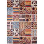 Charlottetown Turuncu Patchwork Makinada Yıkanabilir Kaymaz Taban Dijital Makine Baskı Salon Halı-I-Haln-HLN864-300x400