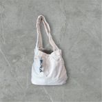 Charm Detaylı Denim Omuz Çantası - Ekru