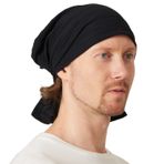 CHARM Pamuklu baş örtüsü türban bandana - kadın kep şal kemo erkek korsanlar, Siyah, Tek Beden