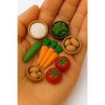 CharmFancy 1 Set 1:12 7 Parça Sebze Seti – Bebek Evi Mini Minyatür Aksesuar ve Diorama Maket Dollhouse