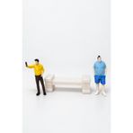 CharmFancy 1/50 Mermer Görünümlü Müze Oturma Bankı Minyatür Maket Teraryum Figür Diorama Dollhouse Aksesuar