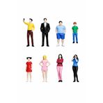 CharmFancy 8'Li 1:50 Ölçekli Maket İnsan Seti Diorama Teraryum Aksesuar Müze Kiti 3.5cm