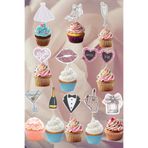 Charmira Store Bride to be Cupcake Pasta Süsü 11 Adet + 1 Adet Büyük Pasta Süsü Hediyeli Bekarlığa Veda Parti Seti