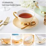 Chaste Sarı 200 ml Avrupa Asil Kemik Çini Kahve Fincanı Tabağı Kaşık Seti 200 ml Lüks Seramik Kupa Üst Sınıf Porselen Çay Bardağı Cafe Parti Drinkware (Yurt Dışından) - 1 Adet - Renkli - 1 lt