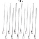 Chavin 304 Çelik 12 Adet 19 cm Kokteyl Kahve Latte Karıştırma Barmen Kaşığı CIN758BY-12 - Gri