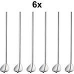 Chavin 304 Çelik 6 Adet 22 cm Kokteyl Kahve Latte Karıştırma Barmen Kaşığı CIN763BY-6 - Gri