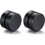 Chavin 8 mm Kadın Erkek Mıknatıslı Siyah Çelik Küpe df22sy-8