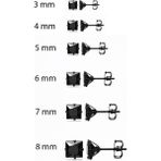 Chavin Bayan-Erkek Kare Siyah 3mm Taşlı Çelik Küpe cm25 - 3 mm