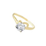 Chavin BR10-17 1 Carat Tek Taş Sarı Altın Yüzük
