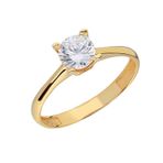 Chavin BR19SR-12 1 Carat Tek Taş Sarı Altın Yüzük