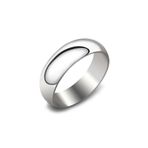 Chavin CD85-10 Erkek Bayan Sade 6 mm Söz Nişan Gümüş Yüzük