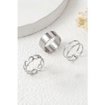 Chavin Çelik 3 lü Eklem Yüzüğü Kadın Silver Yüzük ev27by