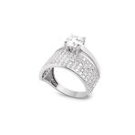 Chavin CP78-10 1 Carat Tek Taş ve Yarım Tur Taşlı Gümüş Yüzük
