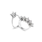 Chavin CS83-10 2.5 Carat Tektaş Beştaş Gümüş Yüzük Kombini