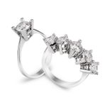 Chavin CS83-13 2.5 Carat Tektaş Beştaş Gümüş Yüzük Kombini