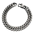 Chavin DG99RT 10 mm Retro Eskitme Siyah Çelik Erkek Bileklik