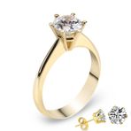 Chavin DH11SR-15 1.25 Carat Zirkon Tek Taş Gümüş Kadın Yüzük ve Küpe