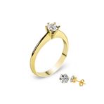 Chavin DN09SR-10 0.45 Carat Zirkon Tek Taş Gümüş Yüzük