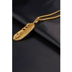 Chavin DP86SR Gold Şans Tüyü Kartal Tüy Figürlü Çelik Erkek Kolye