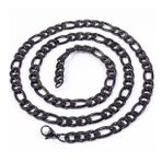 Chavin DP90 Figaro Yassı 7 mm 60 cm Siyah Çelik Erkek Zincir
