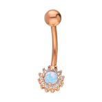 Chavin DT89MV Orjinal Mavi Opal Taşlı Göbek Piercing