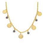 Chavin DU01 EHY-DU01 Tuğralı Mini Paralar Charm Çiçekli Gümüş Kolye