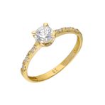 Chavin DU32-17 0.60 Carat Tek Taş Sarı Altın Yüzük