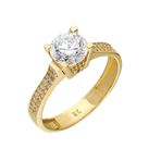 Chavin DU34-17 1.25 Carat 2.5 gr Tek Taş Sarı Altın Yüzük
