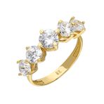 Chavin DU35-14 2.1 Carat 2.7 gr 5 Taş Taşlı Zirkon Altın Yüzük