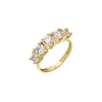 Chavin DU36-13 2.5 Carat 3.5 gr 5 Taş Taşlı Zirkon Altın Yüzük