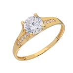Chavin DY70SR-17 1 Carat Tek Taş Sarı Altın Yüzük