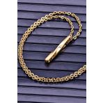 Chavin EB81SR Gold Kıvrık Çubuk Bayan Erkek Çelik Kolye