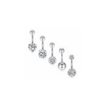 Chavin EC92BY 5 Adet Taşlı Taşsız Cerrahi Çelik Göbek Piercing