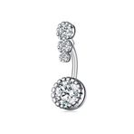 Chavin ED05BY Dört Sıra Taşlı Göbek Piercing