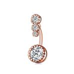 Chavin ED05RS Dört Sıra Taşlı Rose Göbek Piercing