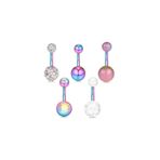 Chavin EN48ML 5 Adet Çok renkli Cerrahi Çelik Göbek Piercing