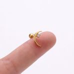 Chavin EN68SR Bayan Taşlı Ay Kulak Kıkırdak Piercing Çelik Küpe
