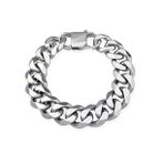 Chavin ET87 14.5 mm Gri Çelik Kalın Bayan Bileklik
