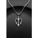 Chavin EU56 Gri Vintage Poseidon Antik Yunan Tanrısı Çelik Unisex Kolye