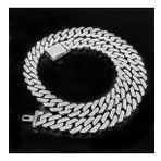 Chavin EU77BY 12 mm Gri Kalın 60 cm Taşlı Alloy Erkek Zincir