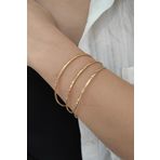 Chavin EV12SR-3 3 Adet Gold Çelik Ajda Bilezik Halka Bayan Bileklik