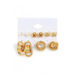 Chavin EV23SR 5 Çift Gold Halka Kelebek Kadın Küpe Seti