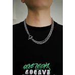 Chavin EV56 60 cm İki Kat Hip Hop Stil Unisex Geçirmeli Çelik Zincir Kolye