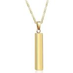 Chavin Gold Uzun Bar Çelik Kadın Erkek Kolye eb42sr