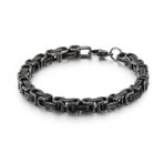 Chavin Kral Model 5 mm. Eskitme Gri Çelik Erkek Bileklik az68es